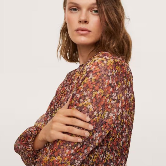 Mango Textured flowy dress Size 4